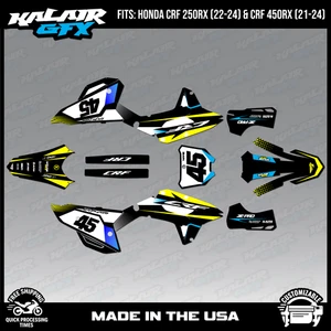Graphics Kit for Honda CRF450RX (2021-2024) and CRF250RX (2022-24) Division-YELW - Picture 1 of 4