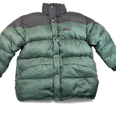 Chaqueta acolchada First Down para hombre 3X verde negro bloque de color vintage invierno grande Foto 1 de 4
