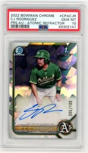 2022 Bowman Chrome CJ RODRIGUEZ 1st Atomic Refractor Auto RC #/100 PSA 10 - Picture 1 of 2