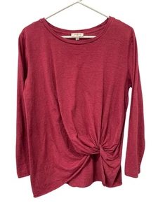 Umgee USA Top Größe Small Twist Front Rundhalsausschnitt Langarm Baumwolle Alltagskleidung - Bild 1 von 6