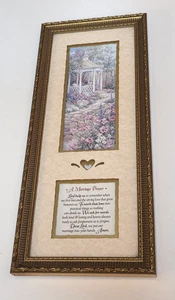 Placa colgante de pared con marco dorado de oración matrimonial regalo vintage 17"x7" - Imagen 1 de 16