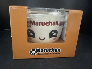 Maruchan Ramen Nudel Keramik Schale Konvolut mit Löffel Essstäbchen & Essstäbchenhalter - Bild 1 von 7