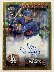 2024 Topps Chrome Update Andy Pages Auto Gold Wave Refractor #20/50 Dodgers RC - Bild 1 von 2