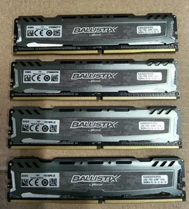 Crucial Ballistix Sport 16GB 4x4GB DDR4 2400 MHz PC4-19200 Memory RAM - Picture 1 of 4