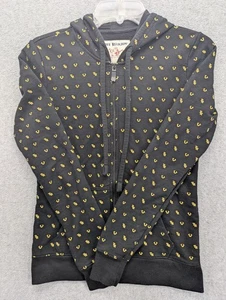 True Religion Hoodie Herren XS Schwarz Full Zip All Over Logo Print Sweatshirt - Bild 1 von 9