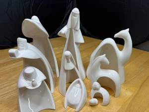 Belén Enesco Trilight 1999 10 piezas Kim Lawrence cerámica blanca adoración divina - Imagen 1 de 19