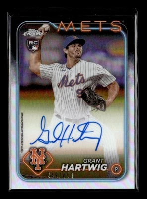 2024 Topps Chrome #RA-GH Grant Hartwig Rookie Auto Refractor #/499 New York Mets - Image 1 of 2