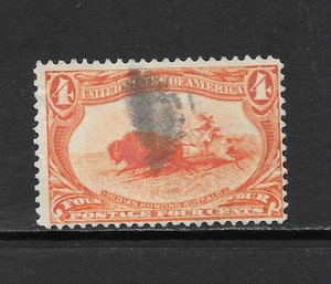 UNITED STATES SCOTT 287 USED FINE - 1898 4c ORANGE TRANS-MISSISSIPPI ISSUE - Bild 1 von 2
