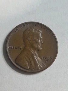 1957 D Lincoln Wheat Cent Penny Error Filled B in LIBERTY  - Picture 1 of 5