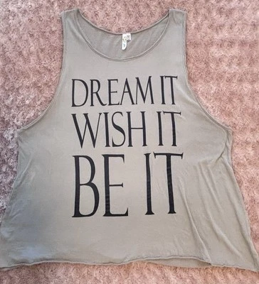 Blusa sin mangas boho desgastada estilo RD “Dream It - Wish It – Be It” talla L Foto 1 de 4