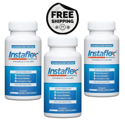 3 упаковки Instaflex Advanced Joint Support Supplement 30 капсул новые срок годности - 2027 - Изображение 1 из 4