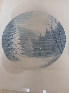4er Set Mesa Brasil 10 1/2" Blau Winter Wald Szene Design Essteller - Bild 1 von 8