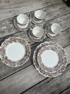 Vines & Wheat By Booths 8083 , 4 Place Settings 20 Pieces - Picture 1 of 7