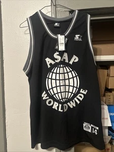 ASAP Rocky Official ASAP Mob Worldwide Black Basketball Starter Jersey Size M - Picture 1 of 6