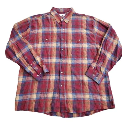 Vintage 90s Plaid Flannel Shirt Mens 2XLT XXL Tall Northwest Territory Red - Image 1 of 4