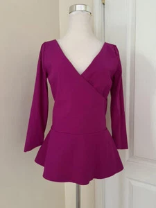 La Petite Robe Di Chiara Boni Mohnblume V-Ausschnitt Schößchen Bluse Größe 44/8 US $ 330 - Bild 1 von 9