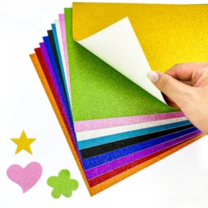 10 Pages A4 Paillettes Papier Cartonné Enfants Étudiants DIY Crafting Sans Colle - Photo 1 sur 11
