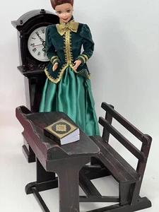 Barbie -Vintage School Desk/ Wood  6.5"Wx 5.75H & Barbie Doll - Picture 1 of 20