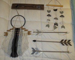 Lot of Boho/ Travel/ Adventure Wall Decor Grey/Black/White Hobby Lobby - Picture 1 of 6