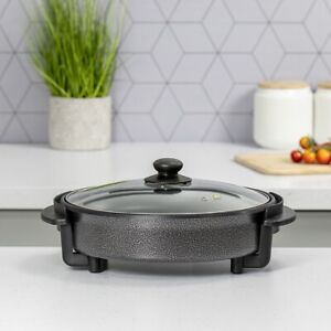 Multi-Function Aluminium Electric 30CM Cooker Pan with Clear Lid, 1500W