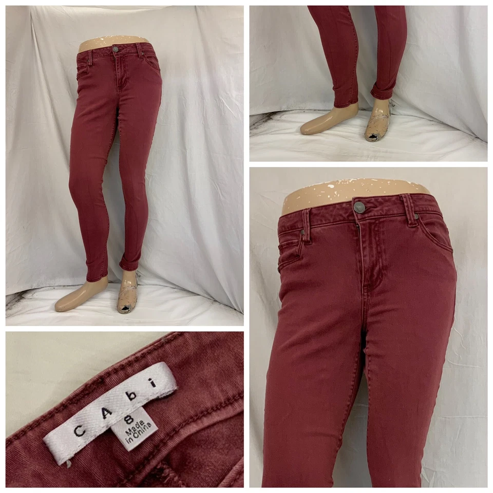 Cabi Jeans Sz 8 Purple Cotton Stretch Skinny Leg Flat Front YGI O2-77 - Image 1 of 4