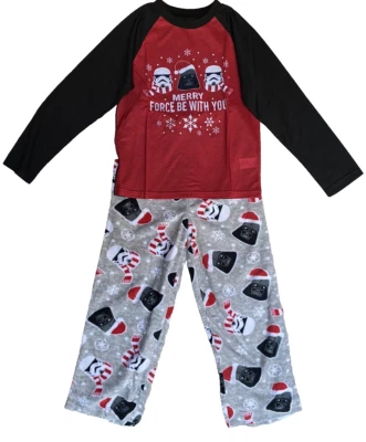 Star Wars Merry Force Be with You Boys 2 Piece Christmas Pajama Set Santa Hat - Image 1 of 4