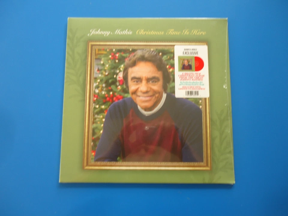 Johnny Mathis Christmas Time is Here LP (2023) NEW Shrink Wrap Tear Red Vinyl - Image 1 of 3