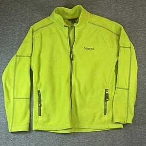 Marmot Boy's XL Fleece Jacket Full Zip Pockets High Neck Lime Bright Green - Picture 1 of 8