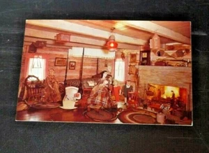 CARTOLINA VINTAGE MUSEO MEMORIALE HURON CITY MICHIGAN 1961 CAPANNA DI TRONCHI - Foto 1 di 2