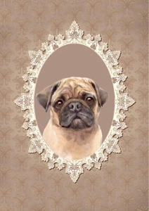 PUG CHARMING DOG GREETINGS NOTE CARD BEAUTIFUL FAWN HEAD STUDY - Picture 1 of 1