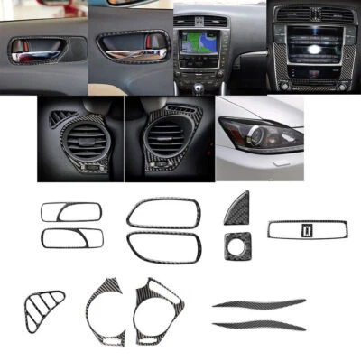 13Pcs Carbon Fiber Interior Full Set Cover Trim For LEXUS IS250 IS350 2006-2012 Foto 1 de 4