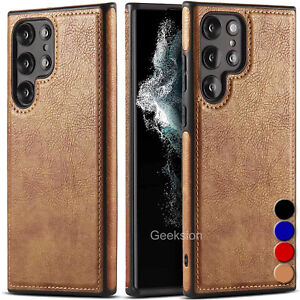 For Samsung Galaxy S23 S23 S22 S22 Plus Ultra Leather Case Slim Shockproof Cover