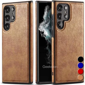 For Samsung Galaxy S25 Ultra S24 S23 S22 S22+ Leather Case Slim Shockproof Cover - Picture 1 of 13