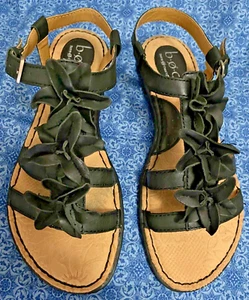 Sandalias planas Børn de cuero negro con tiras - para mujer talla 10 - ¡Excelente estado! - Imagen 1 de 5