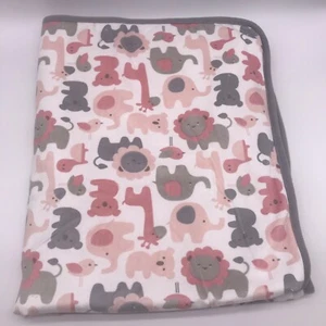 S L Home Fashions rosa grau weiß Elefant Lovey Babydecke Plüsch weiß Sherpa - Bild 1 von 5