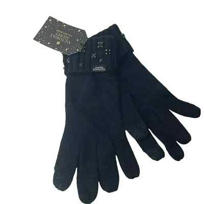 Guantes suaves tejidos brillantes Victoria's Secret Bling Gem guantes negros OS, $25 NUEVOS CON ETIQUETAS Foto 1 de 2
