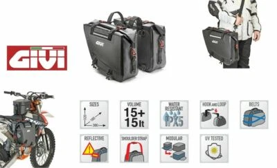 Borse Laterali Sella STAGNE 15L + Cinghie Moto SHERCO SUZUKI SWM TM RACING Foto 1 de 4