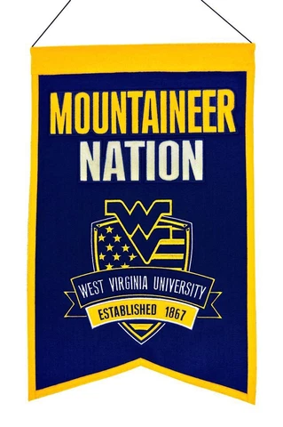 West Virginia Mountaineers Wool Nation Banner [NEW] NCAA Sign Wall Man Cave Cover