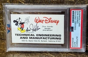Don Iwerks Autograph Walt Disney PSA Rare Red Mickey Signed Business Card - Picture 1 of 2