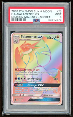 2018 SALAMENCE GX SECRET FULL ART DRAGON MAJESTY PSA 9 MINT #73 POKEMON CARD TCG - Image 1 of 2