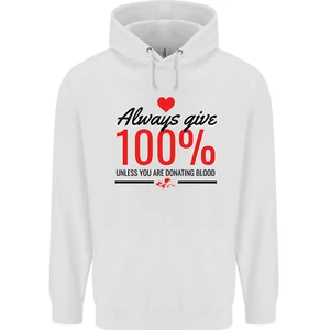 Always Give 100% Unless Blood Funny Donor Childrens Kids Hoodie - Picture 1 of 11