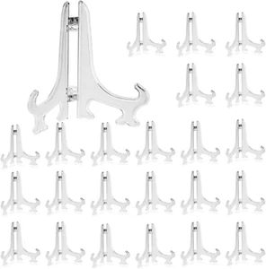 Paquete de 24 mini caballetes transparentes para mostrar fotos, azulejos decorativos, lugar de boda - Imagen 1 de 9