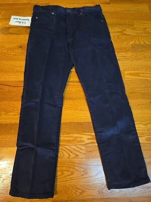 NWT LL Bean Pants Mens 34x30 Corduroy Classic Fit  Navy Straight Leg 90' VINTAGE - Image 1 of 4