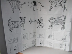 Moda Fabric " Zest For Your Nest" Savannah Zoo Animal Blocks Cream FABRIC PAN - Picture 1 of 11
