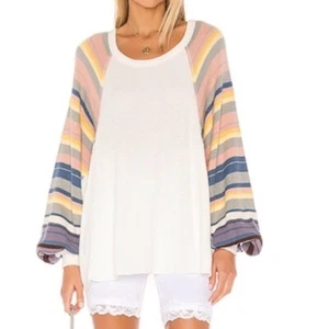 Combo Free People We The Free Rainbow Dreams Top Blanco Pastel Nuevo con etiquetas $98 S - Imagen 1 de 3