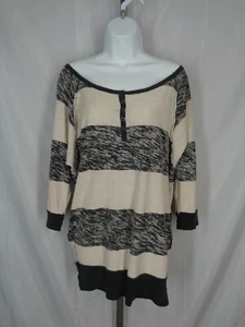 We The Free People Stripe Top Size XS Wide Neck Slub - Picture 1 of 11