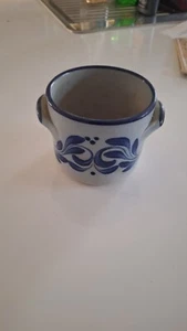 Schöner alter Westerwälder Steingut Steinzeug Topf Henkeltopf Grau-Blau Keramik - Bild 1 von 3