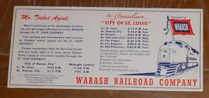 Wabash Railroad Ink Blotter - City of St Louis - 1950's? - Picture 1 of 1