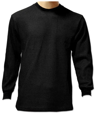 Men Heavy Weight Plain Thermal Long Sleeve New Waffle Shirts Solid Colors  - Image 1 of 2
