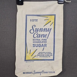 Sunny Cane Sugar Bag 5 lb. McCahan Sugar Refiner Philadelphia PA USA VTG 12x7" - Picture 1 of 5